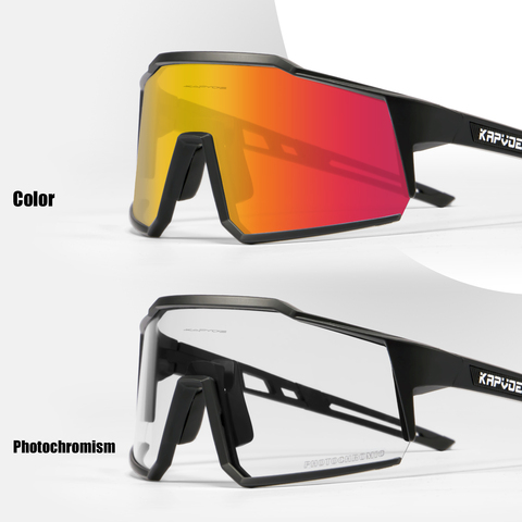 KAPVOE – lunettes de soleil à 4 lentilles photochromiques pour hommes et femmes, confortables, sport en plein air, vélo de route, équitation ► Photo 1/6