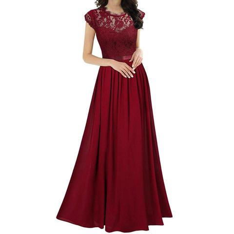 Robe Maxi de soirée en dentelle florale formelle pour femme ► Photo 1/6