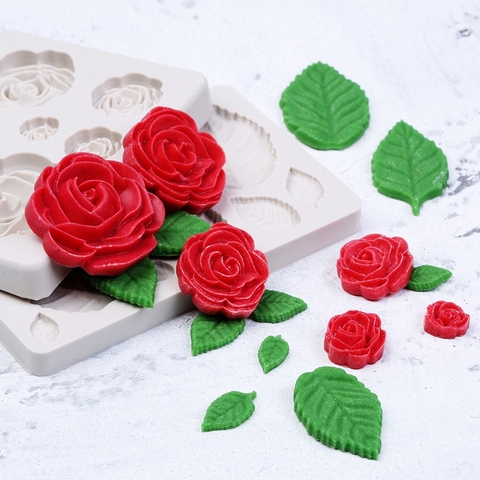 Offre Spéciale Rose fleur Silicone moule pour Fondant gâteau décoration chocolat Cookie savon polymère argile résine ► Photo 1/6