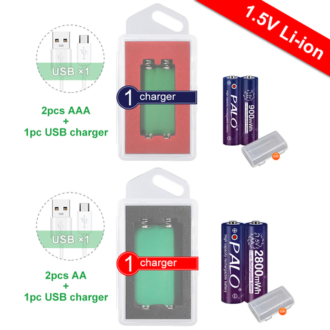 Piles au Lithium 1.5V, rechargeables, AAA, pour télécommande, jouet, lumière, piles AA ► Photo 1/6