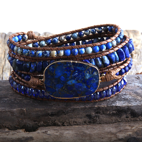 RH – nouveau Bracelet Boho Vegan de styliste pour femmes, fait à la main, pierres naturelles mélangées, breloque à 5 brins, livraison directe de bijoux ► Photo 1/6