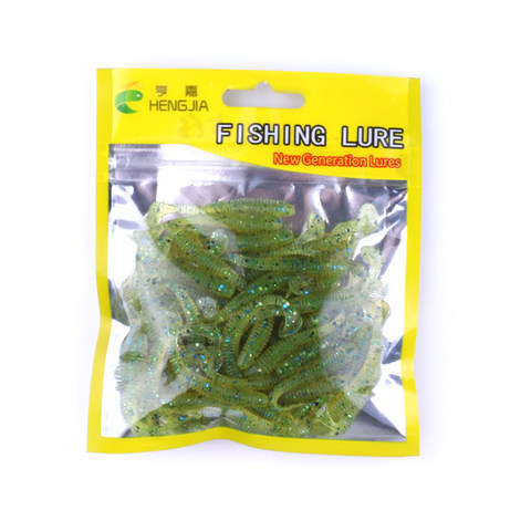 50 pcs/extérieur traîne flotteur doux doux insecte bait-5cm/39g artificiel haute qualité silicone T queue Wobbler manivelle souple leurre Isca ► Photo 1/6