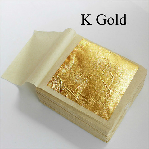 20 pièces 9x9cm pratique K Pure feuille d'or brillant pour dorure lignes de meubles mur artisanat artisanat dorure décoration ► Photo 1/6