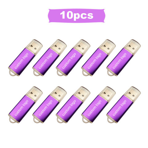 Mini clé USB 2.0, support à mémoire de 4GB 8GB 16GB 32GB 64GB, lecteur Flash avec Logo gratuit, disque U, cadeau, 10 pièces/lot ► Photo 1/6