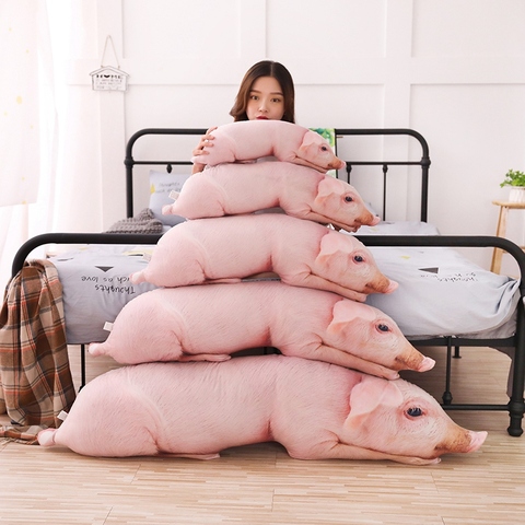 Simulé dormir cochon en peluche oreiller animaux en peluche oreillers enfants adultes animaux traversin canapé chaise décor ami cadeau 50/70/90/120cm ► Photo 1/6