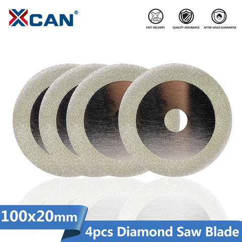 XCAN – disque de coupe en diamant pour outils rotatifs Dremel, lame de scie 4 ''(100mm), disque de scie circulaire, 4 pièces ► Photo 1/6