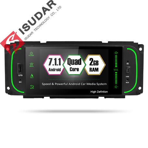 Isudar-autoradio lecteur multimédia, GPS, 1din, android 7.1.1, 5 