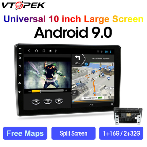 Vtopek 2din Android 9.0 universel autoradio multimédia lecteur vidéo Navigation GPS pour Toyota Nissan Honda Hyundai Kia unité principale ► Photo 1/6