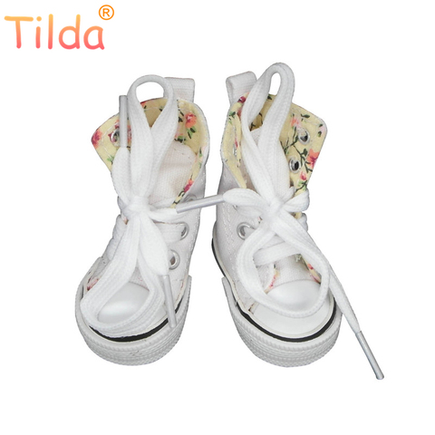 Tilda Toile Sneaker Pour Paola Reina Poupée, Mode Mini Jouet Gym Chaussures pour Tilda, 1/3 Bjd Poupée Sneakers Chaussures pour Poupées Accessoires ► Photo 1/6
