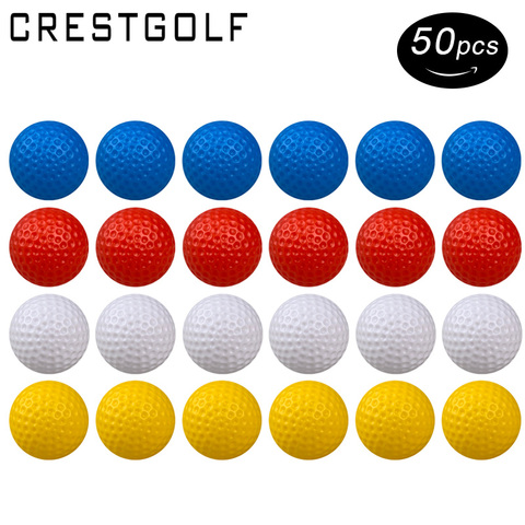 CRESTGOLF – balle d'entraînement de Golf, balles creuses en plastique pour l'entraînement en salle, lot de 50 pièces, 4 couleurs au choix ► Photo 1/6