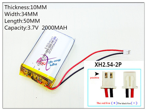 XHR-2P 2.54 petit pouding enfant-apprentissage histoire machine 103450 charge générale 3.7 v lithium polymère batterie 2000 mah batteries ► Photo 1/1