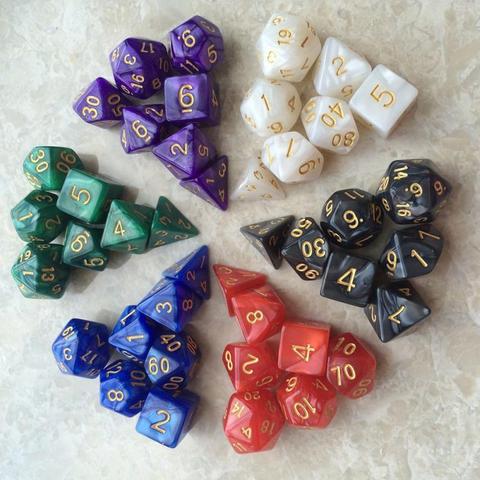 7 multi-facettes couleur dés partie Portable jeu multi-facettes dés couleur mixte TRPG Gamer petit Cube nouveau jeu numérique dés ► Photo 1/6