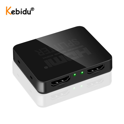 Répartiteur 1 en 2 sorties 1080p 4K HDMI, adaptateur compatible 1x2, commutateur HDCP 3D, Hub à 2 ports pour HDTV DVD PS3 Xbox TV BOX moniteur ► Photo 1/6