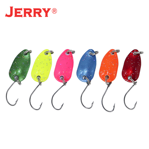 Jerry Gemini – mini cuillère de pêche ultralégère, ensemble de leurres pour la pêche en rivière, spinnerbait, perche, paillettes, 2g, 6 pièces ► Photo 1/3