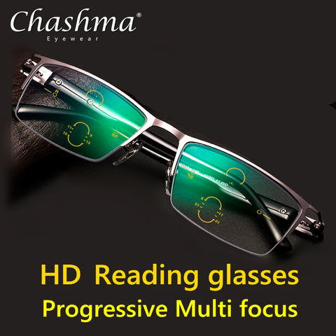 Lunettes de lecture multi-focales pour hommes, haut de gamme, réglables, progressives ► Photo 1/6