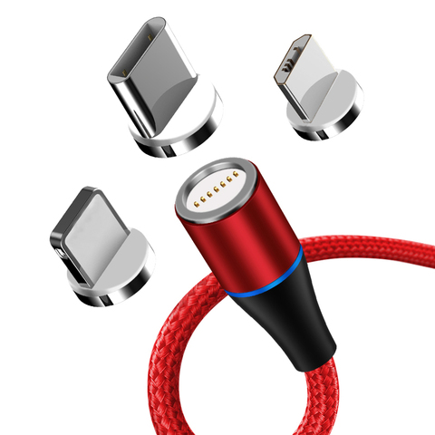 3A câble magnétique charge rapide 3.0 Micro USB chargeur Type C charge rapide pour iPhone 7 XS/Samsung S8 aimant téléphone données câbles ► Photo 1/6