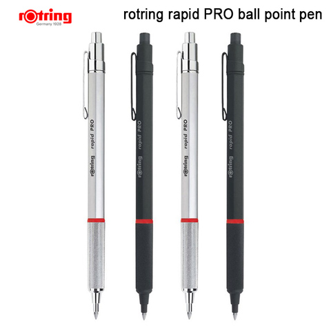 Rotring-stylo à bille Rapid PRO M, encre bleue en métal porte-stylo, noir/argent, stylo à bille, 1 pièce ► Photo 1/5