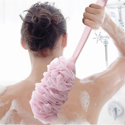 Éponge de bain-douche à manche Long, en maille souple, pour le dos, brosse salle de bain et douche, nouveauté ► Photo 1/6