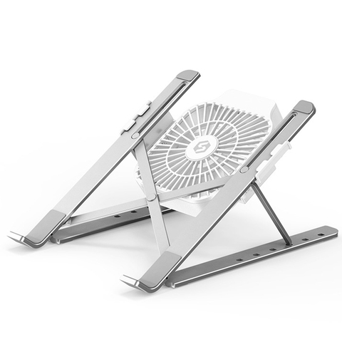 Support d'ordinateur Portable pliable avec ventilateur de refroidissement, support d'ordinateur Portable réglable en alliage d'aluminium pour ordinateur Portable 11-17 pouces ► Photo 1/6