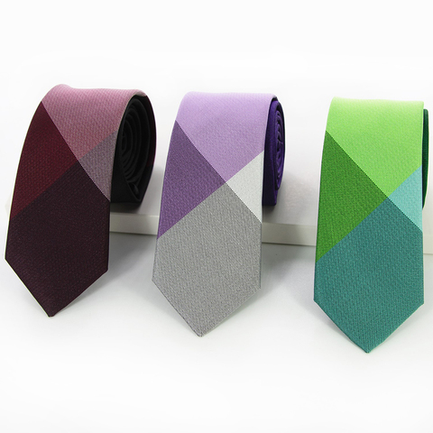JEMYGINS-cravate sarcelle en soie pour hommes, cravate en Jacquard tissée 6cm, cravate à carreaux, pour soirée d'affaires ► Photo 1/6