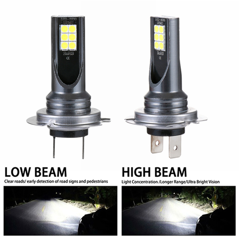 Ensemble de 2 pièces pour Conversion de phare de voiture, phare de voiture H7 LED 12V 6000K 24000LM, faisceau 110W, étanche IP68, puce CSP, anti-brouillard ► Photo 1/6