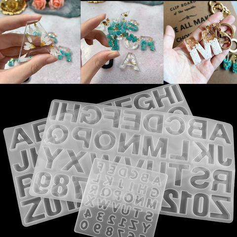 1 pièces Alphabet anglais résine époxy moules Style mixte Silicone moulage moules pour bijoux à bricoler soi-même faire des résultats fournitures accessoires ► Photo 1/6