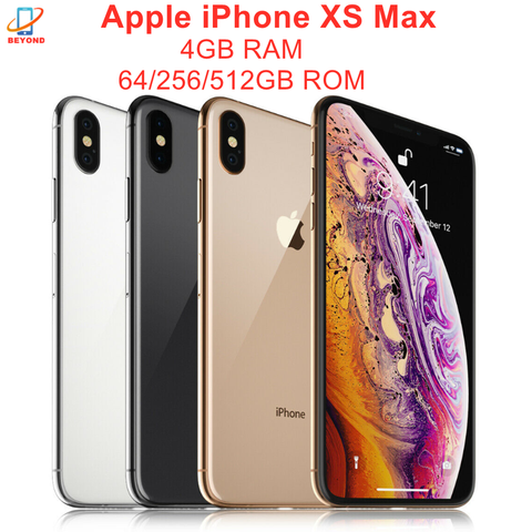Apple – authentique Smartphone iPhone XS Max de 64, 6.5 ou 256 go, téléphone portable avec écran de 512 pouces, 4 go de RAM, processeur Hexa Core IOS A12 Bionic, NFC, LTE, 4G ► Photo 1/5
