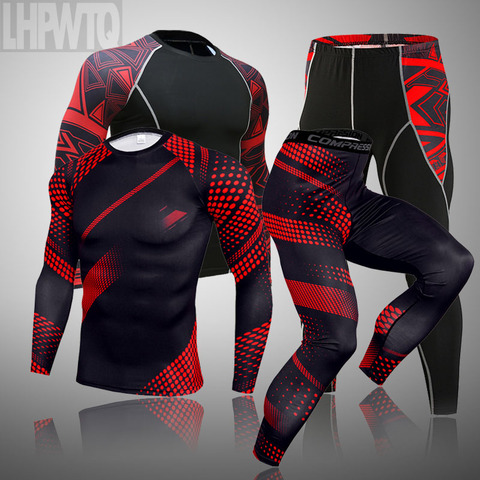 Homme sous-vêtement thermique ensemble MMA tactique Fitness leggings base Compression sport costume sous-vêtement longs Johns hommes vêtements marque ► Photo 1/6