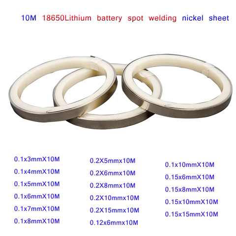 10M 18650 batterie nickel bande 0.15/0.1/0.2mm épaisseur nickel feuilles soudage par points batterie nickelé connecteur soudage Nicke ► Photo 1/6