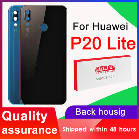 Coque arrière de haute qualité pour Huawei P20 Lite, verre de batterie avec objectif de caméra ► Photo 1/5