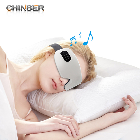 Masque intelligent pour les yeux, avec vibrations chauffantes, Massage oculaire, thérapie de la pression oculaire, lunettes, musique, relaxation, amélioration du sommeil ► Photo 1/6