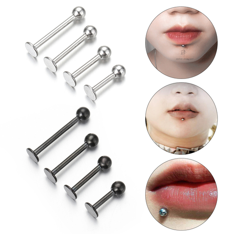 6-12mm 1 paire Tragus Helix barre boule en acier inoxydable Labret lèvre barre anneaux goujon Cartilage oreille Piercing corps fête bijoux ► Photo 1/6