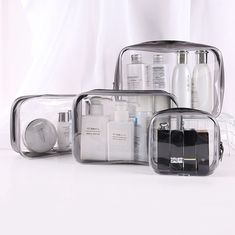 Sacs de rangement en PVC Transparent organisateur de voyage sac de maquillage Transparent sac de cosmétiques esthéticienne trousse de beauté sac de toilette sacs de lavage ► Photo 1/6