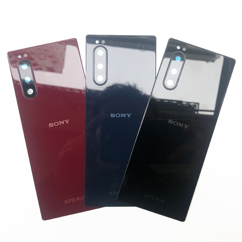 100% verre d'origine pour Sony Xperia 5 Back J8210 J8270 J9210 couvercle de batterie couvercle de boîtier de porte arrière couvercle de boîtier de remplacement ► Photo 1/6