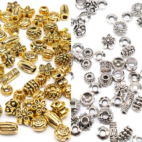 Accessoires en métal argent tibétain, perles d'espacement, Style mixte, Vintage, pour la confection de bijoux, 100 pièces ► Photo 1/4