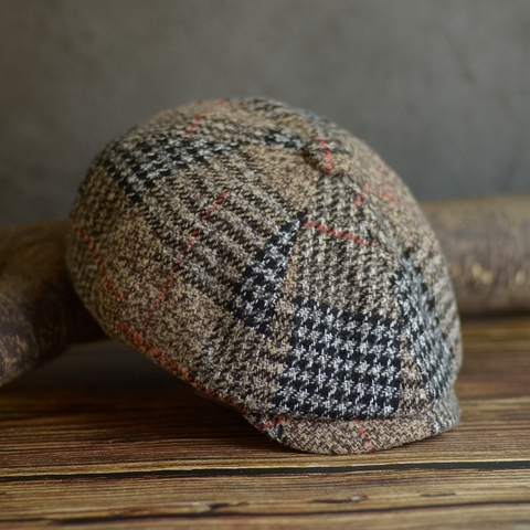 Chapeau pour hommes, chapeau de journal en mélange de laine, béret pour hommes et femmes, angleterre Gatsby Retro, casquette de pilote plate, automne et hiver ► Photo 1/6