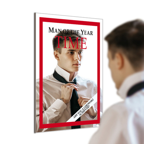 Homme de l'année avec le temps couverture de magazines nouveauté miroir Art moderne mode Art mural pour salon décor à la maison Vogue ► Photo 1/1