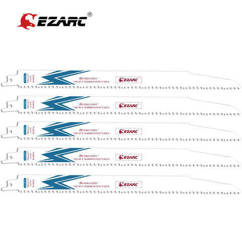 EZARC 5 pièces lame de scie alternative bi-métal Cobalt Sabre lames de scie pour la démolition du bois et du métal 12 pouces 5 + 10TPI R1236DV ► Photo 1/6