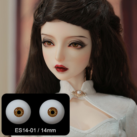 Poupée BJD yeux résine globe oculaire taille 1/3 1/4 1/6 1/8 Yosd SD MSD taille Smoky 12mm 14mm boule articulée poupée coloré yeux colorés ► Photo 1/6