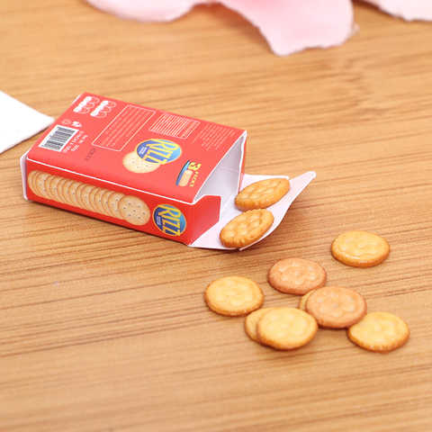 2 pièces Mini 1/6 échelle Miniature maison de poupée biscuits avec des boîtes semblant jouer nourriture cuisine jouets ► Photo 1/6