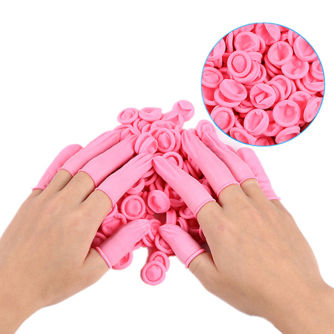 Gants jetables en Latex rose, lot de 20/50 pièces, protège-doigts en caoutchouc, antistatiques, pour le nettoyage ► Photo 1/6