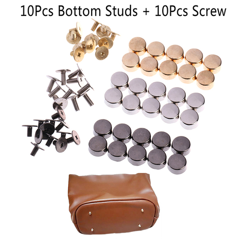 10 ensembles usure Protection sac bas goujons Rivets bricolage boutons en cuir vis pour sacs matériel ceinture accessoires pour sac pieds vis ► Photo 1/6