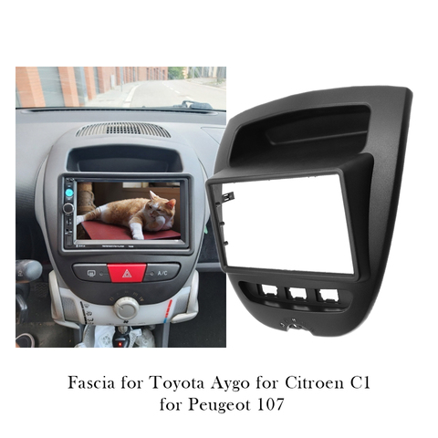 Carénage de bâti de cadre stéréo de panneau Audio d'autoradio pour Peugeot 107 pour Toyota Aygo pour le Kit d’outils pour habillage de lunette d'installation de tableau de bord de Citroen C1 ► Photo 1/6