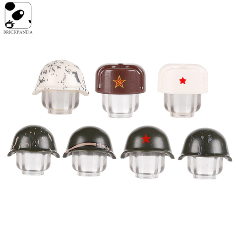 Blocs de construction de soldats d'impression militaire WW2, Minifigs, pièces d'armes de l'armée, accessoires de casque, jouets en brique pour enfants ► Photo 1/6