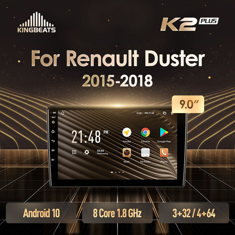 KingBeats Android 10 octa-core tête unité HU 4G en tableau de bord autoradio multimédia lecteur vidéo Navigation GPS pour Renault Duster 2015-2022 pas de dvd 2 din Double Din Android autoradio 2din ► Photo 1/6