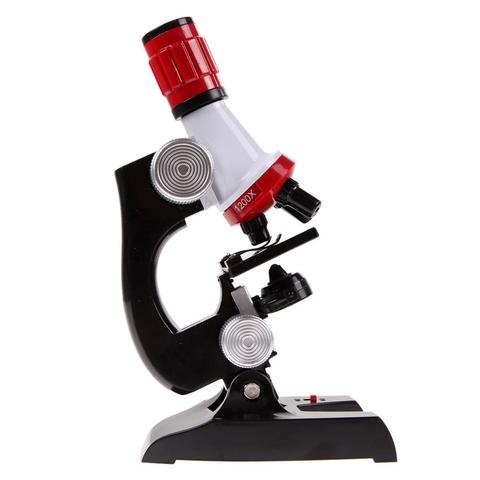 Kit de Microscope pour enfants LED de laboratoire scientifique 100-1200X Microscope biologique école à domicile jouets éducatifs enfants Instruments optiques ► Photo 1/1