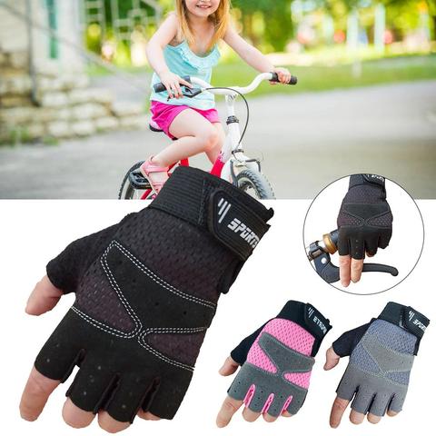 Gants de cyclisme gants de vélo de route sport demi doigt anti-dérapant vélo vtt gants de vélo de route pour adolescents enfant et petites femmes ► Photo 1/6