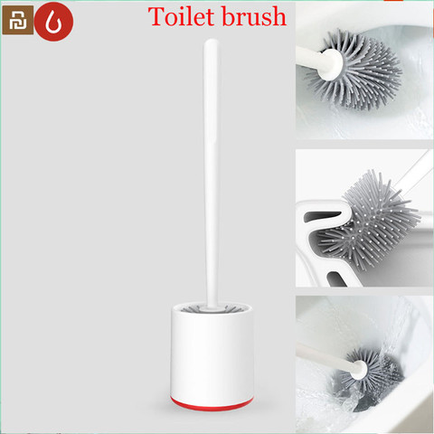 Youpin YJ rangement Vertical brosse de toilette colle douce poils brosse de toilette et support ensemble salle de bain pour xiaomi toilette outil de nettoyage ► Photo 1/6