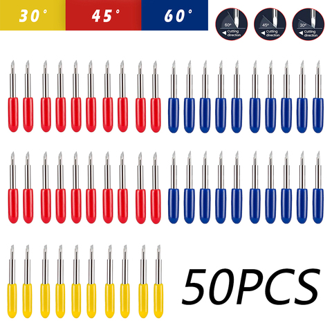 50 pièces 30/45/60 degrés lames de rechange pour Roland Cricut traceur lame couteau lames de coupe pour outils électriques traceur de découpe ► Photo 1/6