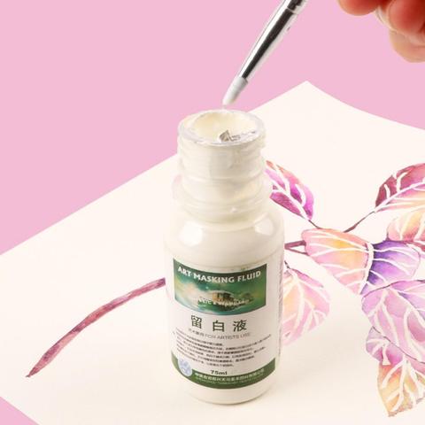 1PC aquarelle médias encre de masquage le liquide blanc de serringin blanc Gel bouteille aiguille Tube aquarelle blanc liquide peinture ► Photo 1/6